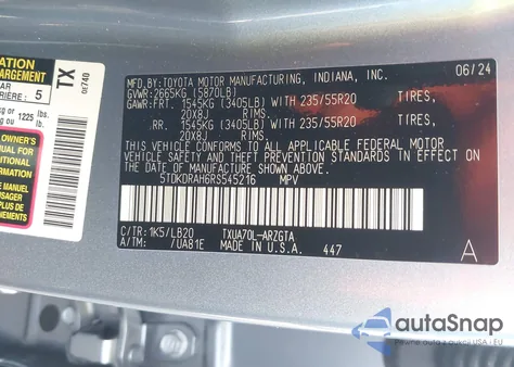 2024 Toyota Highlander Limited from USA, damaged, VIN 5TDKDRAH6RS545216